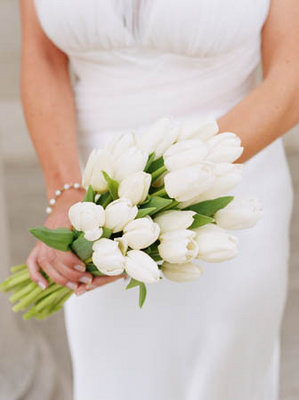 Букет невесты из белых тюльпанов