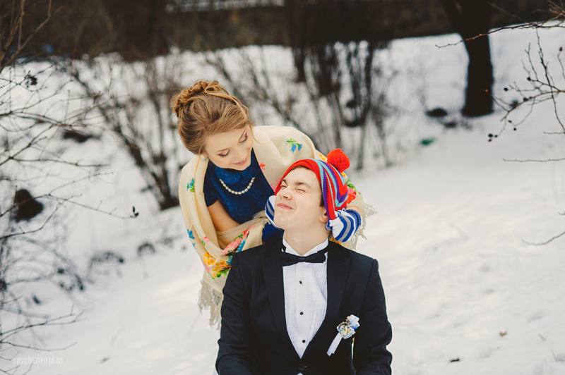 Веселая зимняя свадьба Алены и Жени