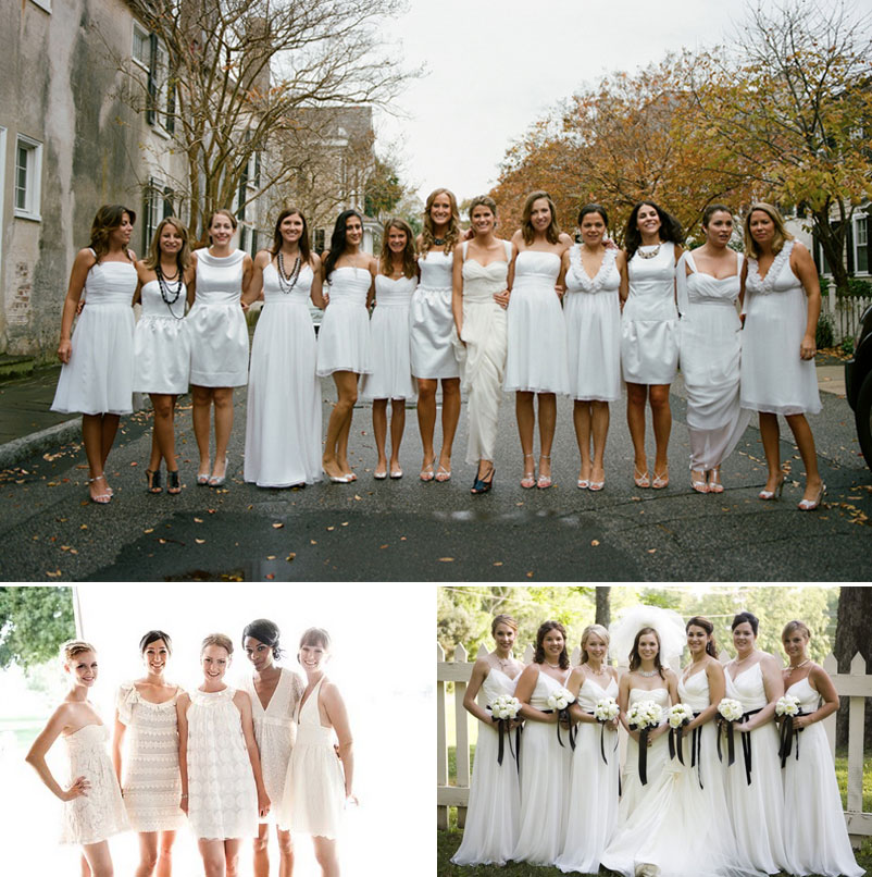 Подружки невесты в белом