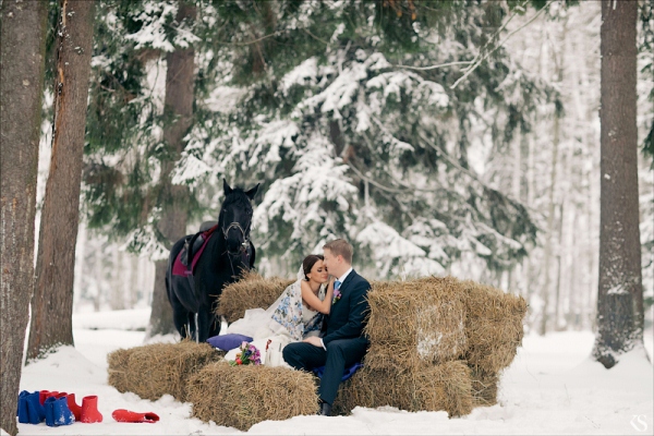 Изысканная зимняя свадьба Марии и Сергея в русском стиле