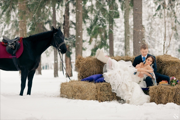 свадьба зимой в русском стиле