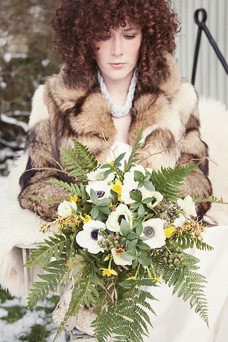Зимний букет невесты в стиле рустик