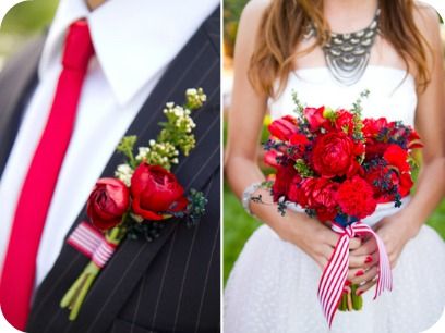 свадьба в красном цвете летом