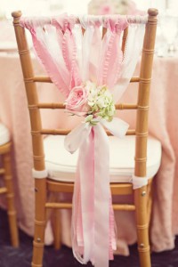 Декор стульев на свадьбу лентами