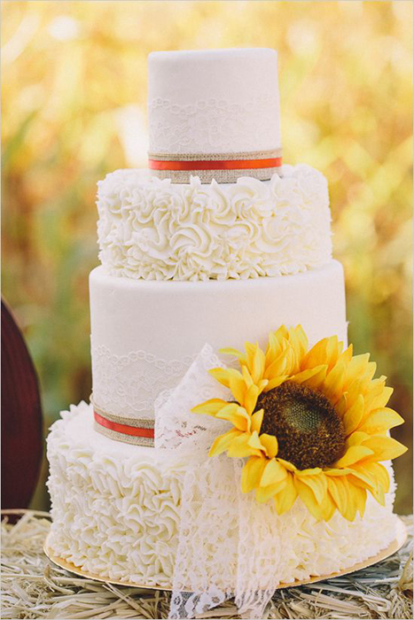свадебный торт с подсолнухами