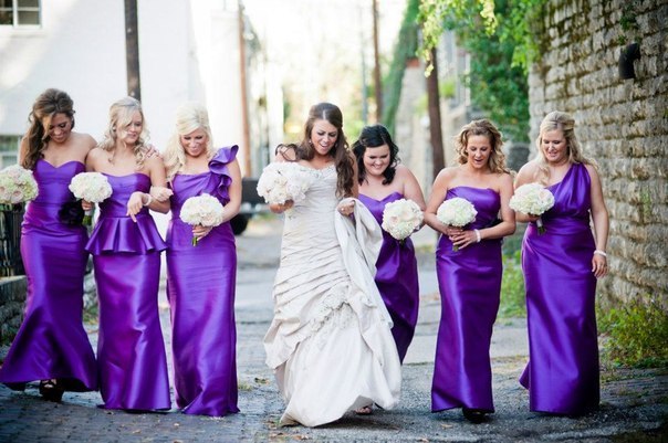 сиреневые платья для подружек невесты