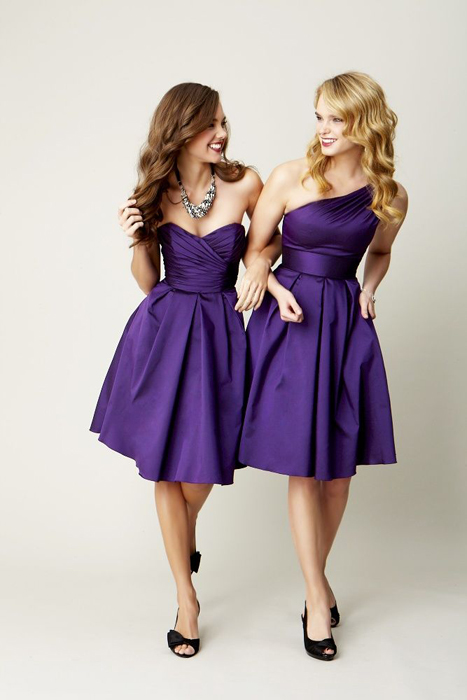 фиолетовые платья подружек невесты