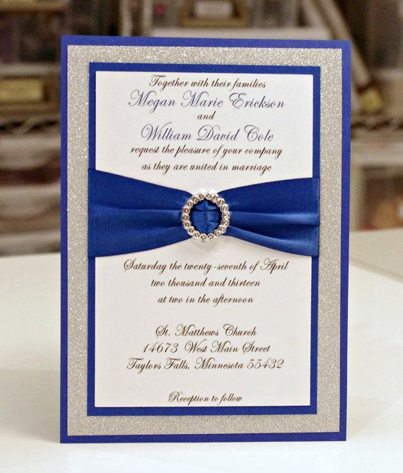 синие приглашения на свадьбу