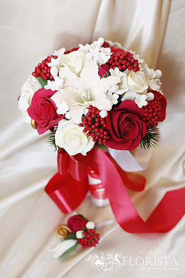свадебный букет невесты из роз