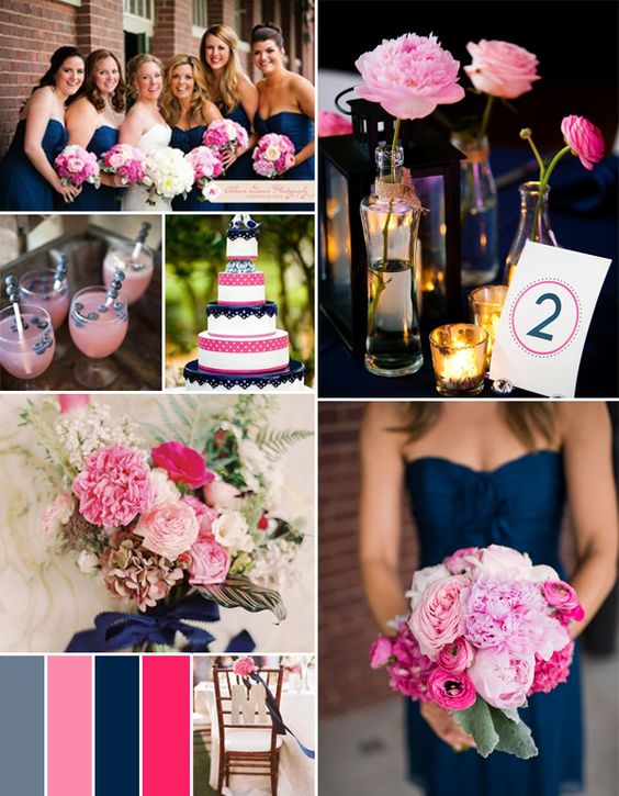 Цвет свадьбы: синий и розовый